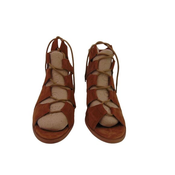 Diba True Tren Dee Brown Suede Lace Up Heels Size 10 Gladiator Shoes Lace Up - Picture 5 of 11